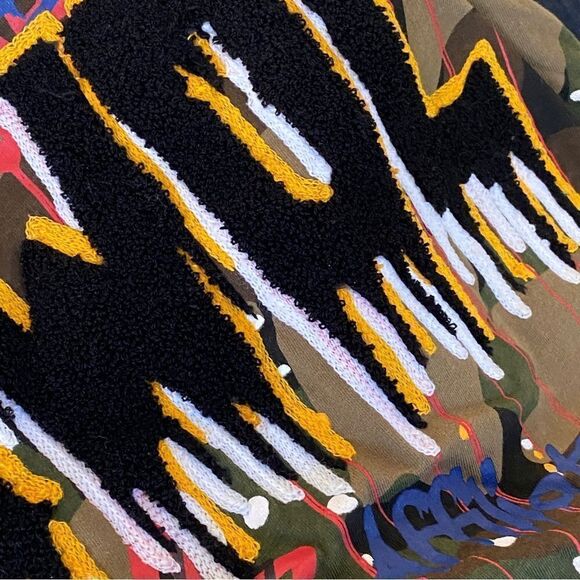 FWRD DENIM Camo Print Splatter Paint Patch AWOL T-Shirt Sz 2XL Runs Small NWOT - Picture 3 of 11